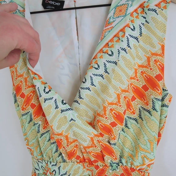 BEBE V-CUT MULTI-COLOR ROMPER SZ. 2 - Picture 12 of 16